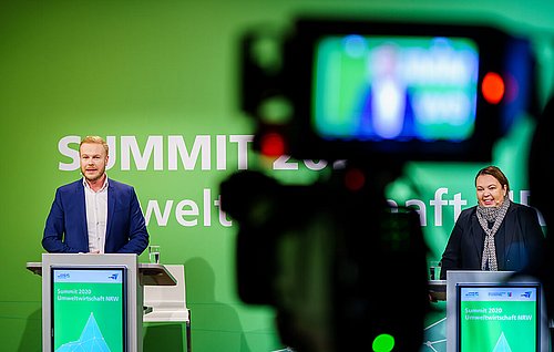 Tobias Häusler (Moderator), Ursula Heinen-Esser (Ministerin für Umwelt, Landwirtschaft, Natur- und Verbraucherschutz des Landes Nordrhein-Westfalen